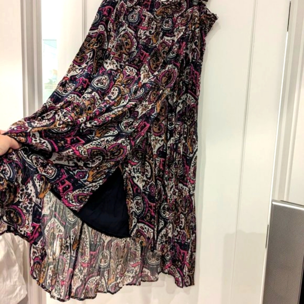 Anthropology Maxi Skirt Paisley Wrap w/Elastic Scrunched Waist Size L